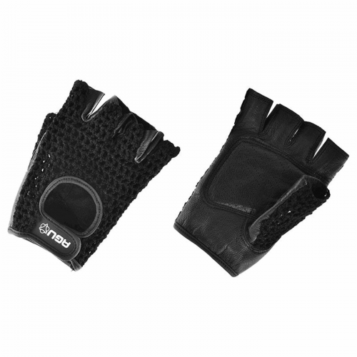 Halbfingerhandschuhe classic sport aus schwarzem polyester, größe xl