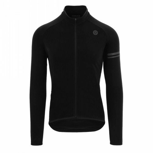 Thermo sport herren-trikot schwarz – langarm, größe s