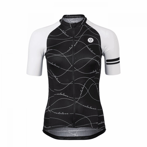 Velo wave damenshirt schwarz/weiß – kurzarm größe l