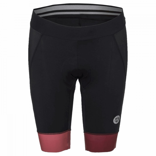 Damenkurze Trägershorts Schwarz/Rosa XS aus Power Lycra mit RED120 Polster