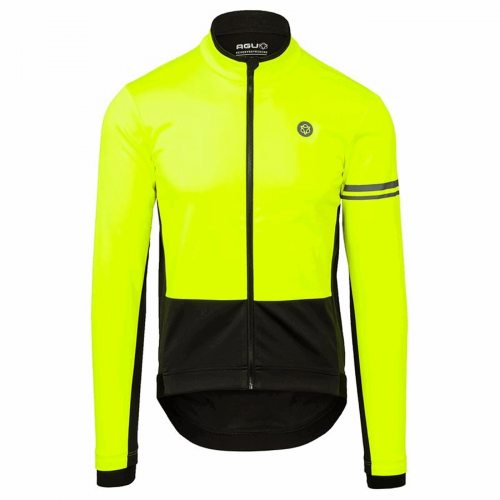 Fluogelbe wintersportjacke für herren, größe xl