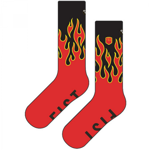 Fist wintersocks flaming hawt s-m rot-schwarz