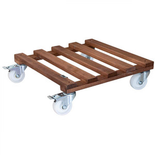 WAGNER® design yourself Pflanzenroller GH 0870 Holz dunkelbraun quadratisch 45,0 x 13,0 cm