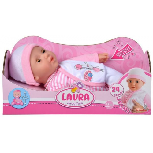 Simba 105140020 - Laura Baby Talk, Weichkörperpuppe mit 24 Babylaute, 30 cm