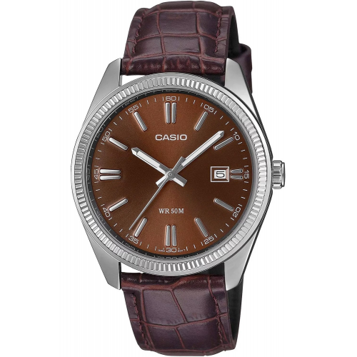 Casio MTP-1302PL-5AVEF Armbanduhr in Unisexgröße Timeless Braun