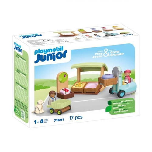 PLAYMOBIL JUNIOR 71691 - Bio-Marktstand & Gabelstapler