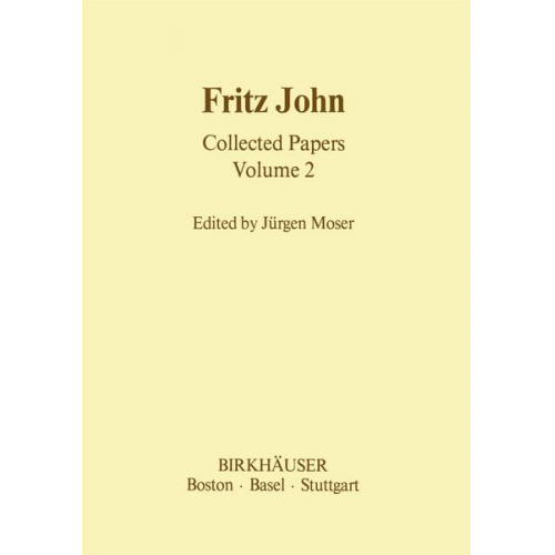 J. Moser - Fritz John Collected Papers