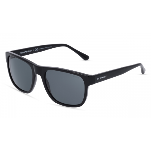 Emporio Armani EA4163 Herren-Sonnenbrille Vollrand Eckig Acetat-Gestell, Schwarz