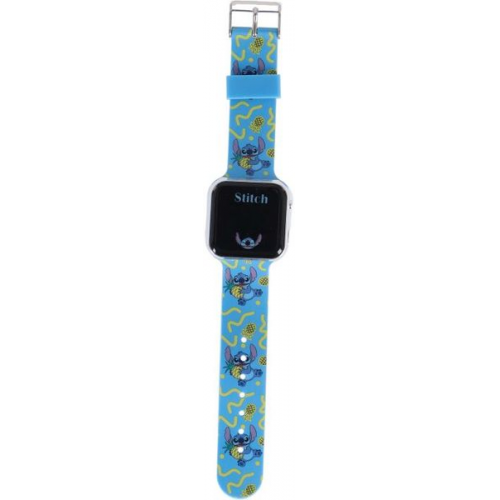 Accutime LED-Kinderuhr Lilo & Stitch (blau), Stitch Digitaluhr mit LED-Anzeige