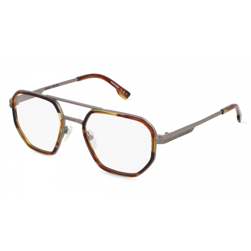 Dsquared2 D2 0111 Herren-Brille inkl. Gläser Vollrand Mehreckig Kunststoff-Gestell 52mm/20mm/145mm, braun