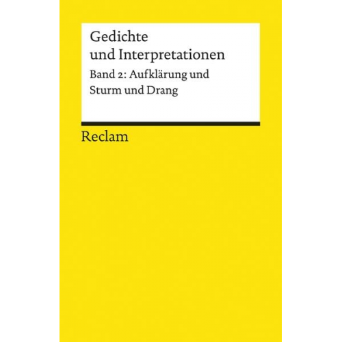 Karl Richter - Gedichte und Interpretationen 2. Aufklärung und Sturm und Drang