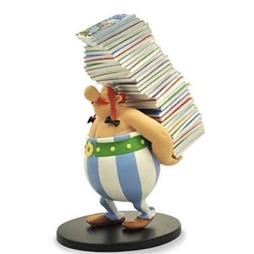 Plastoy PLA00124 - Asterix: Obelix trägt Bücherstapel, Figur, Sammlerfigur, 21 cm