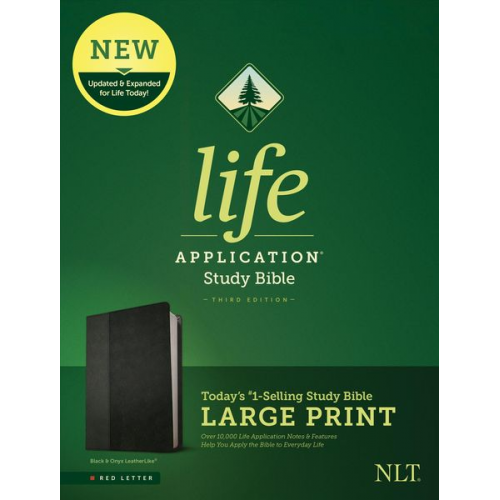 Tyndale (COR) - NLT Life Application Study Bible, Third Edition, Large Print (Leatherlike, Black/Onyx)