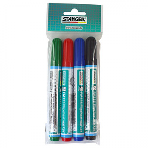 STANGER FM335 Flipchart-Marker farbsortiert 1,0 - 3,0 mm, 4 St.