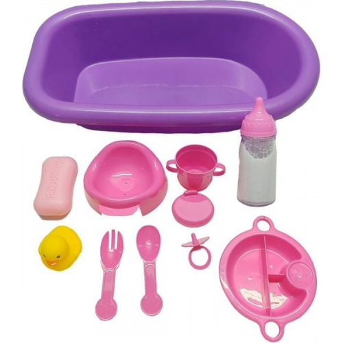 Amia Puppen-Badewanne mit Zubehör-Set