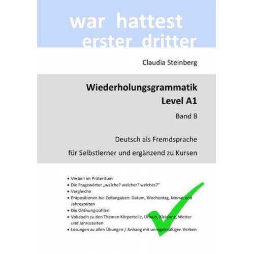 Claudia Steinberg - DaF - Wiederholungsgrammatik / DaF - Wiederholungsgrammatik A1 - Band 8