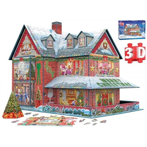 Eurographics 9910-5817 - Christmas House 3D, Puzzle 1100 Teile, 3D-Weihnachtshaus