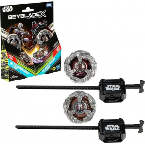 Hasbro G0279EU4 - Star Wars Beyblade X, The Mandalorian 3-60F vs. Moff Gideon 3-80N, Multipack, Takara Tomy