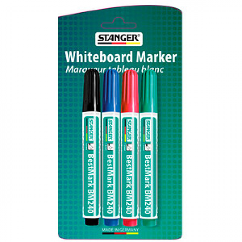 STANGER BestMark M240 Whiteboard-Marker-Set farbsortiert 1,0 - 3,0 mm, 4 St.