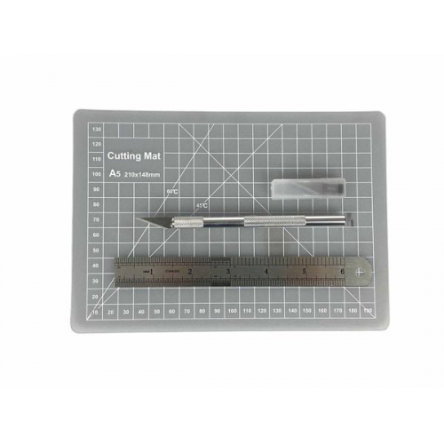 PEBARO 17MAT - Cutter-Set, 8-teilig, mit Cutter-Messer, Lineal und Schneidematte