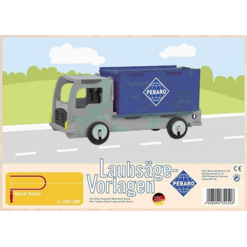 PEBARO 354S - Laubsägevorlage LKW, 1 Platte, Größe DIN A4.