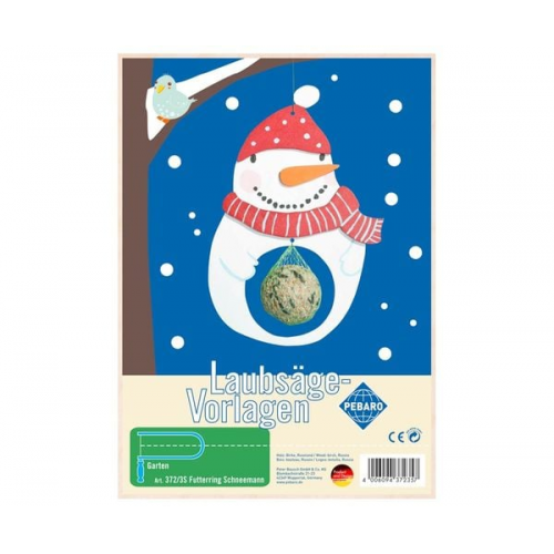 PEBARO 372/3S - Laubsägevorlage Futterring Schneemann, 1 Platte, Größe DIN A4