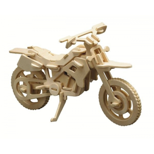 PEBARO 850/6 - Holzbausatz Cross-Motorrad, 56 Teile, Holzkonstruktion zum Zusammenstecken