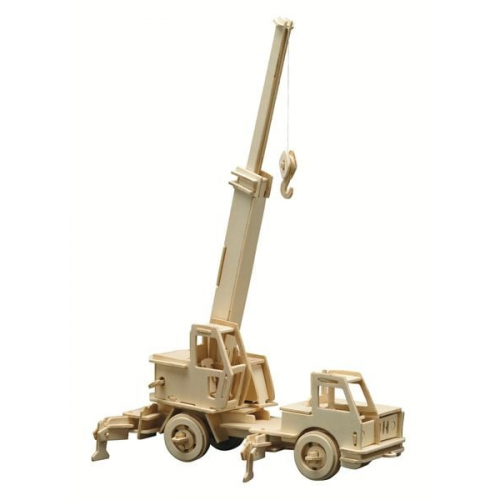 PEBARO 863/4 - Holzbausatz Kranwagen, 119 Teile, Holzkonstruktion zum Zusammenstecken