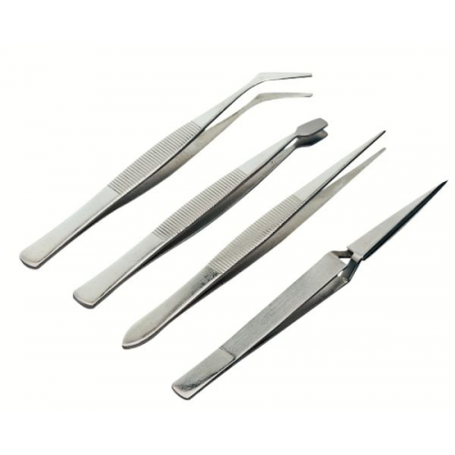 PEBARO PZ54 - Pinzetten-Set, 4-teilig, rostfrei, 105-120mm