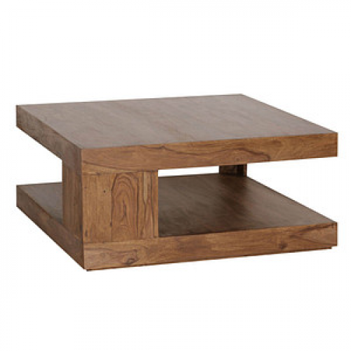 WOHNLING Couchtisch Massivholz sheesham 90,0 x 90,0 x 40,0 cm