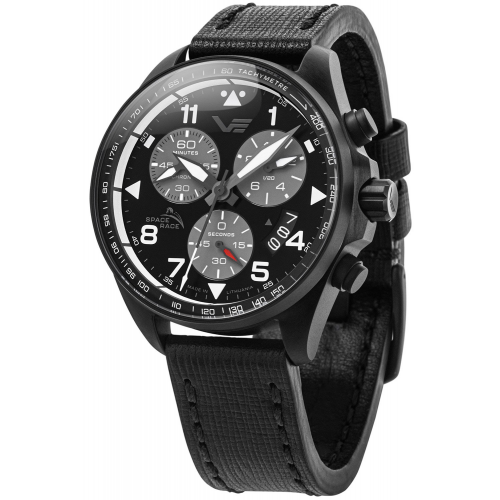 Vostok Europe 6S30-325C744 Herrenuhr Chronograph Space Race Schwarz