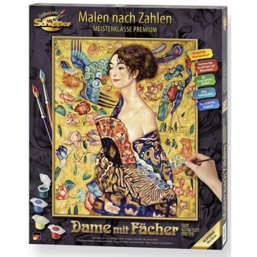 Schipper 609130915 - Malen nach Zahlen, Gustav Klimt, Dame mit Fächer, 40 x 50 cm