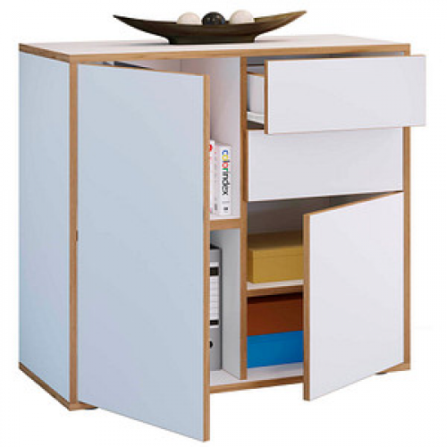 VCM my office Aktenschrank Salia, 920758 weiß, honig-eiche 80,0 x 32,0 x 74,0 cm