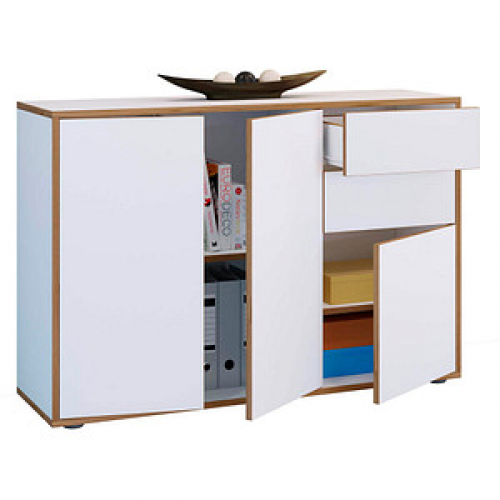 VCM my office Aktenschrank Salia, 920815 weiß, honig-eiche 110,0 x 32,0 x 74,0 cm