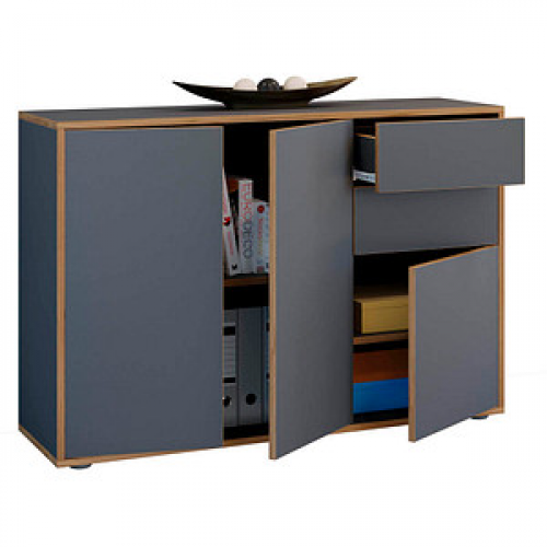 VCM my office Aktenschrank Salia, 920816 anthrazit, honig-eiche 110,0 x 32,0 x 74,0 cm