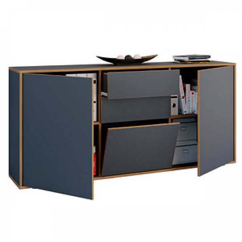 VCM my office Aktenschrank Salia, 920818 anthrazit, honig-eiche 160,0 x 32,0 x 74,0 cm