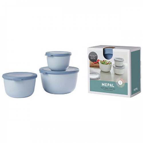 MEPAL Frischhaltedosen-Set Cirqula 8,5/10,0/11,5 cm hoch nordic blue 0,5/1,0/2,0 l, 1 Set