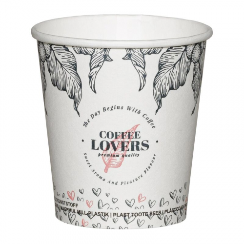 Kaffeebecher CoffeeToGo Pappbecher Design COFFEE LOVERS 100ml, 50 Stk.