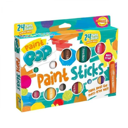 Paint Pop 362202 - Paint Pop: Paint Sticks 24-Pack, klassische Farben, Malstifte, Malset