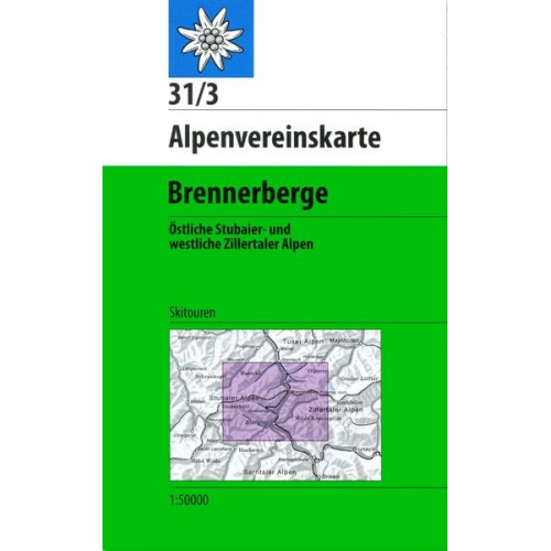 DAV Alpenvereinskarte 31/3 Brennerberge 1 : 50 000 Skitouren