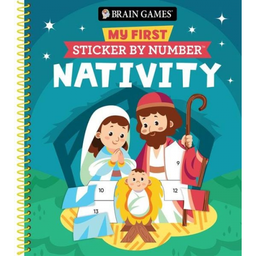 Publications International Ltd New Seasons Brain Games - Brain Games - My First Sticker by Number: Nativity (Christmas)