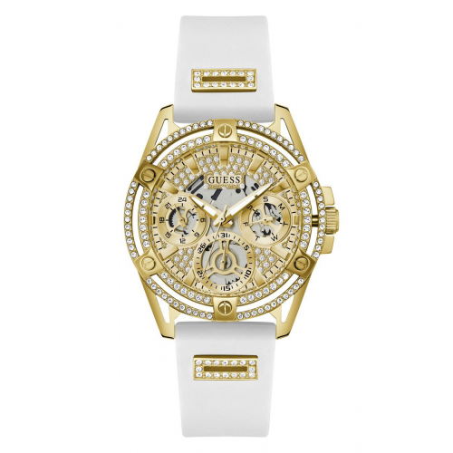 Guess GW0536L2 Damen-Armbanduhr Queen Weiß/Goldfarben