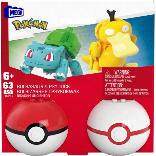 Mega - Pokemon Pokeball Collection - Bulbasaur and Psyduck