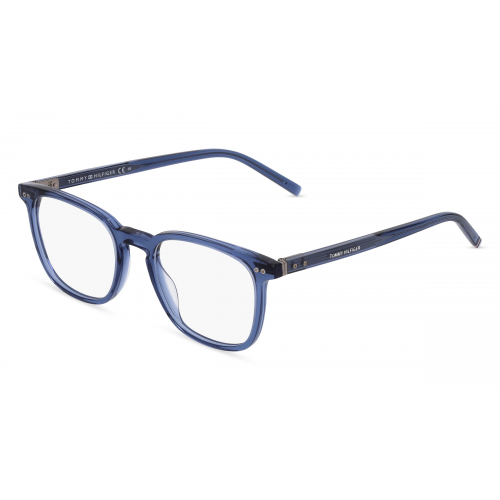 Tommy Hilfiger TH1814 Herren-Brille inkl. Gläser Vollrand Eckig Kunststoff-Gestell 51mm/20mm/150mm, blau