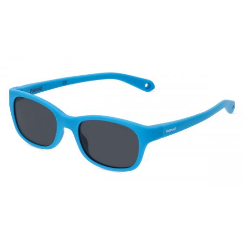 Polaroid PLD K006/S Kinder-Sonnenbrille Vollrand Eckig Acetat-Gestell, blau