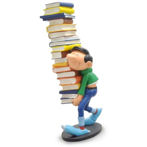 Pegasus PLA00300 - Gaston Lagaffe: Figur Gaston mit Bücherstapel