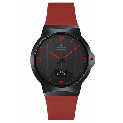 Junghans 18/1402.00 Funk-Solar Herrenuhr Force Mega Solar Rot