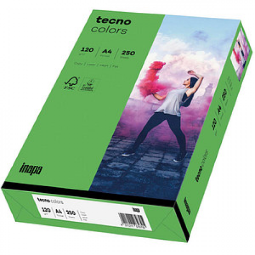 tecno Kopierpapier colors intensivgrün DIN A4 120 g/qm 250 Blatt