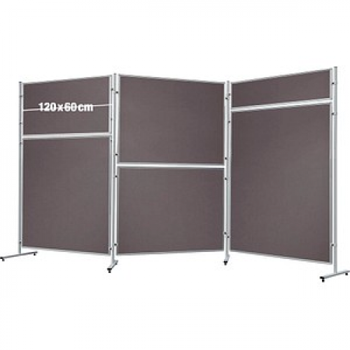 FRANKEN Trennwand ECO, doppelseitig, grau 120,0 x 60,0 cm