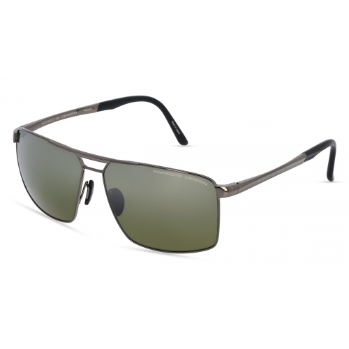 Porsche Design 8918 Herren-Sonnenbrille Vollrand Pilot Metall-Gestell, Grau